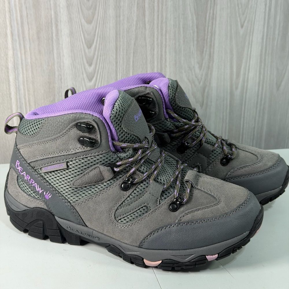 Bearpaw Corsica Women's‎ Waterproof Hiking Winter Boots Size 10 M Gray Purple
